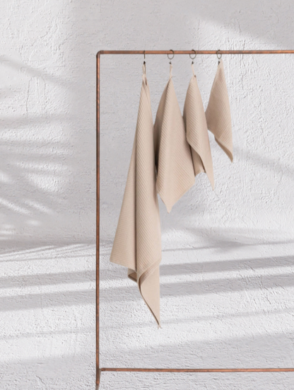 The Organic Waffle Cotton Towel - Soft Sand