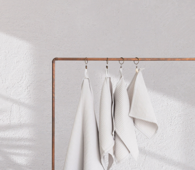 The Organic Waffle Cotton Towel - Moonlight Gray