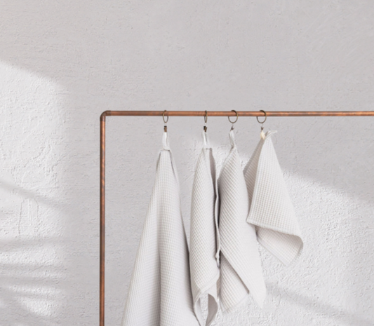 The Organic Waffle Cotton Towel - Moonlight Gray