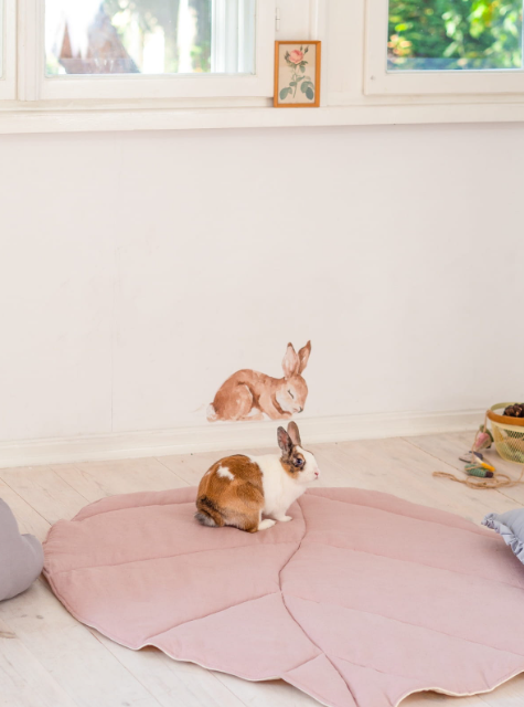 The Organic Leaf Play mat - Powder Pink