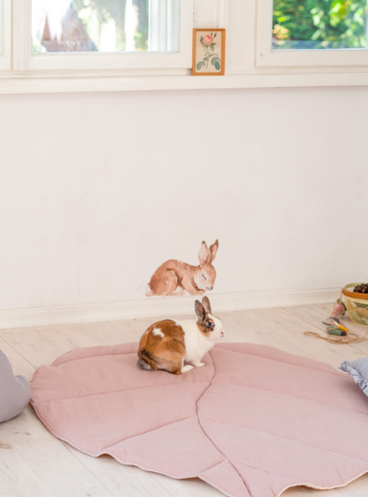 The Organic Leaf Play mat - Powder Pink