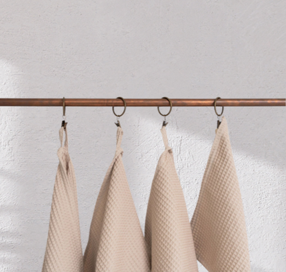 The Organic Waffle Cotton Towel - Soft Sand