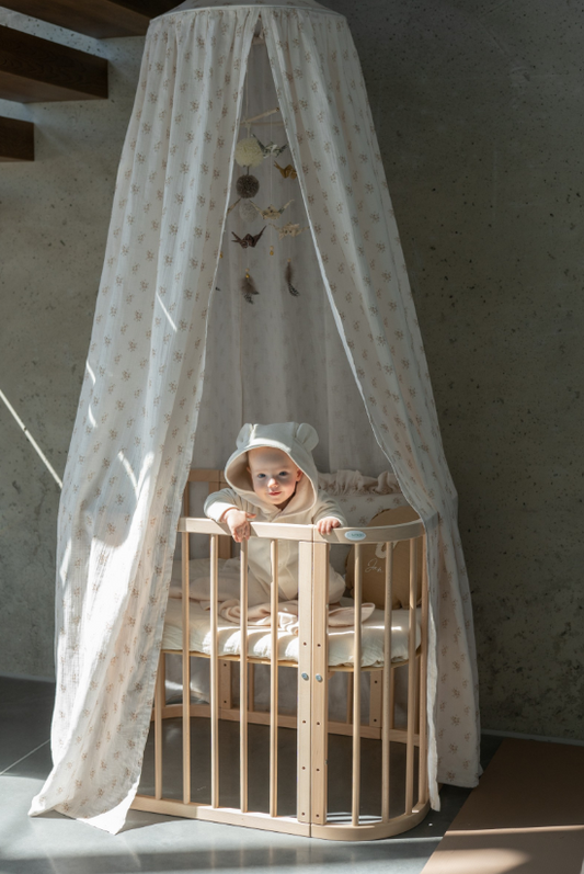 Organic Cotton Canopy -  Boho Flowers