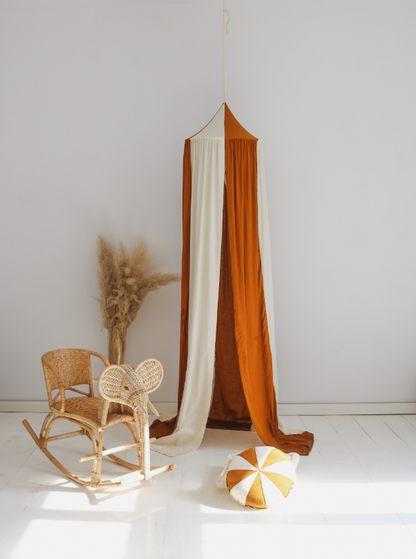 Organic Cotton & Linen Canopy - Caramel
