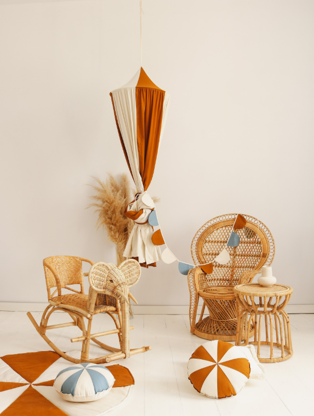 Organic Cotton & Linen Canopy - Caramel