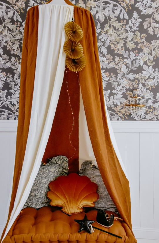 Organic Cotton & Linen Canopy - Caramel