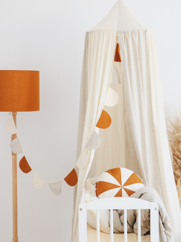 Organic Linen & Cotton Canopy - Cream