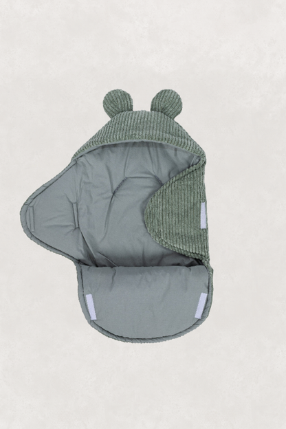 Eco-friendly Baby Swaddle With Bear Ears -  Olive Green