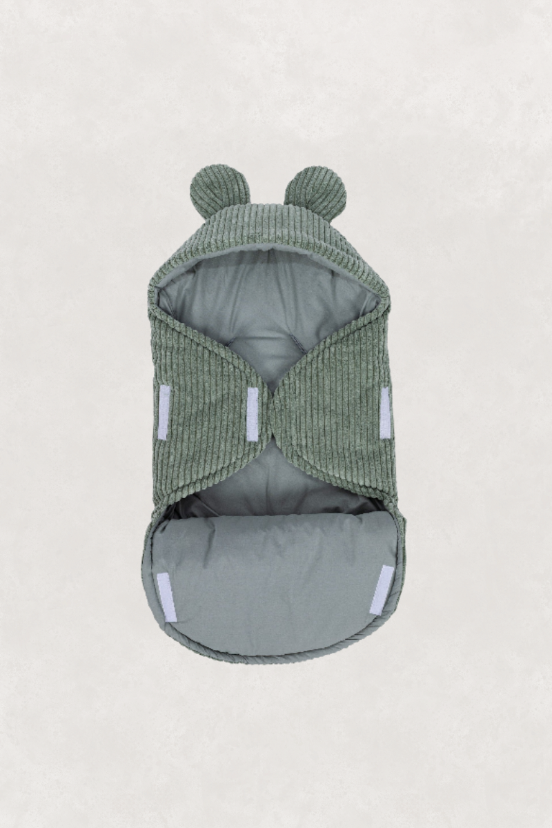 Eco-friendly Baby Swaddle With Bear Ears -  Olive Green