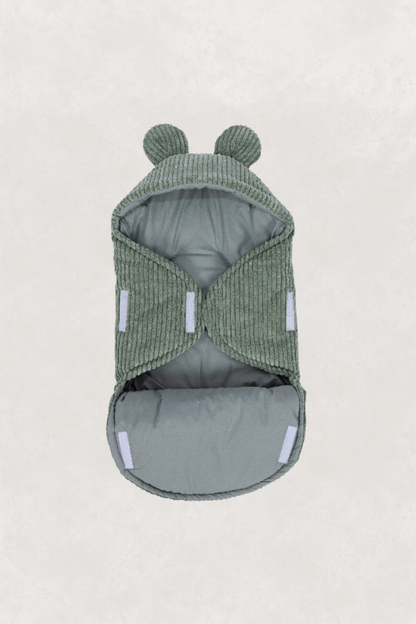 Eco-friendly Baby Swaddle With Bear Ears -  Olive Green