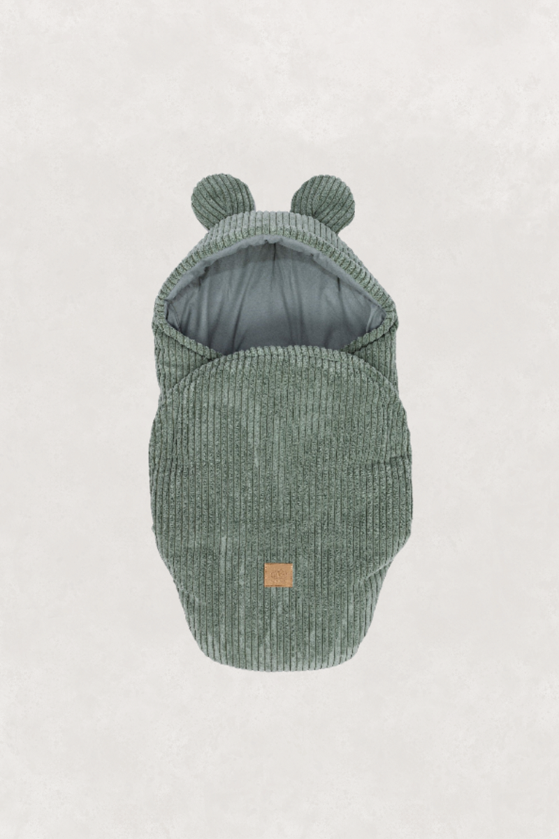 Eco-friendly Baby Swaddle With Bear Ears -  Olive Green