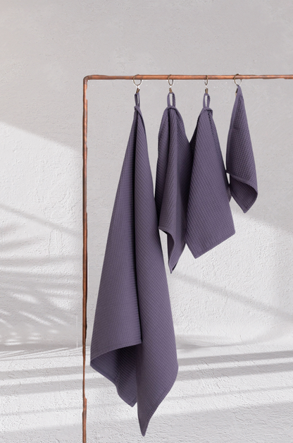 The Organic Waffle Towels - Lavender Mist