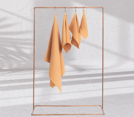 The Organic Waffle Cotton Towel - Caramel