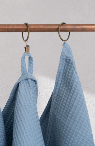 The Organic Waffle Cotton Towel - Ocean Breeze
