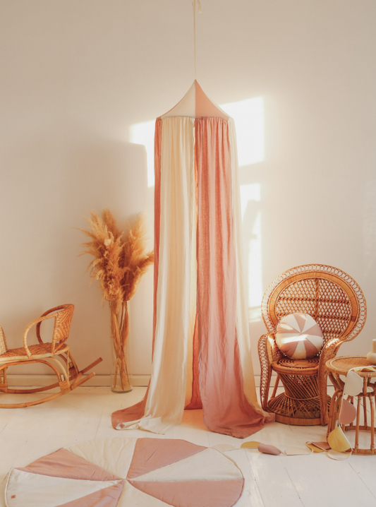 Organic Cotton & Linen Canopy - Powder Pink